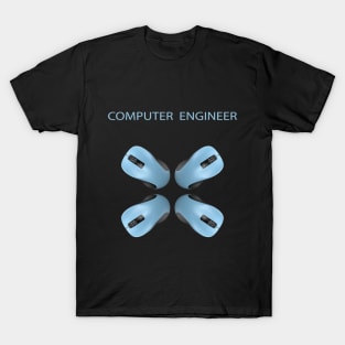 Computer engineer text and mouse image T-Shirt